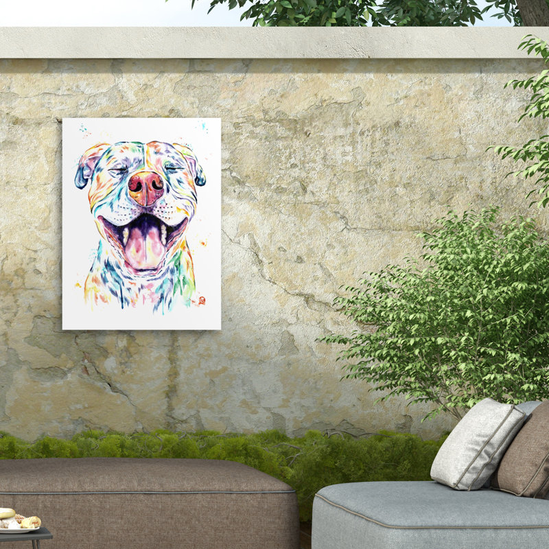 Toile d'extérieur Lisa Whitehouse Tango The Pit Bull, H 18 po x l 24 po