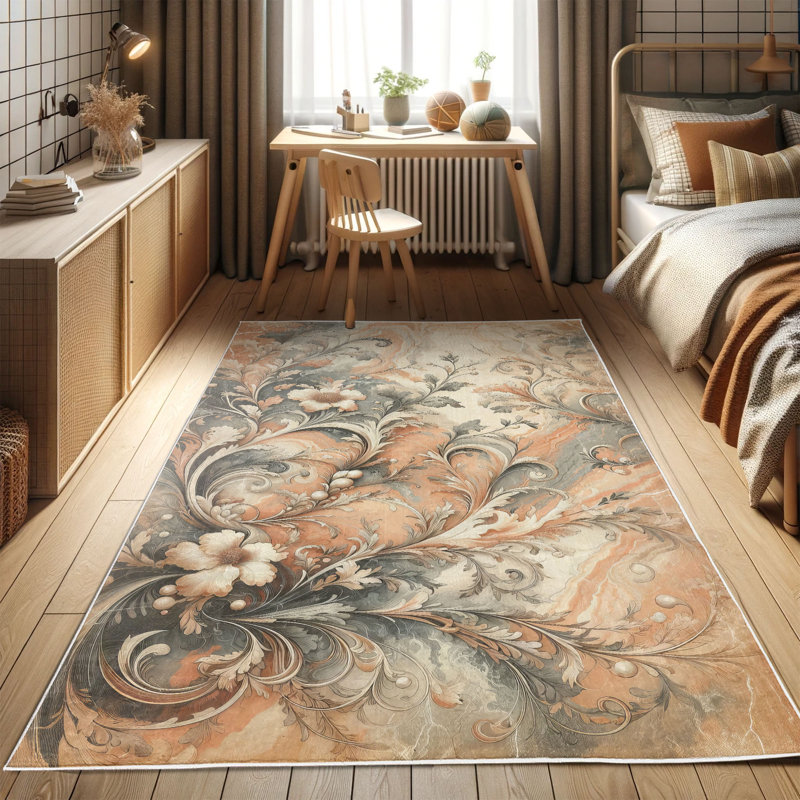 Machine Printed 114cm X 69cm Area Rug