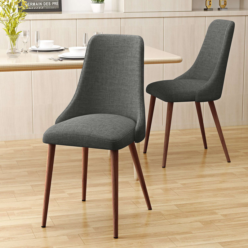 Chaise de salle à manger, Walnut, Gris clair