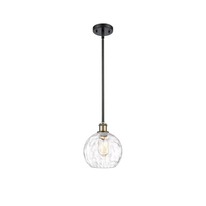 Luminaire suspendu sphérique 1 lumière Cindi, Ampoule non incluse, H 10 po x l 8 po x P 8 po, Laiton antique noir