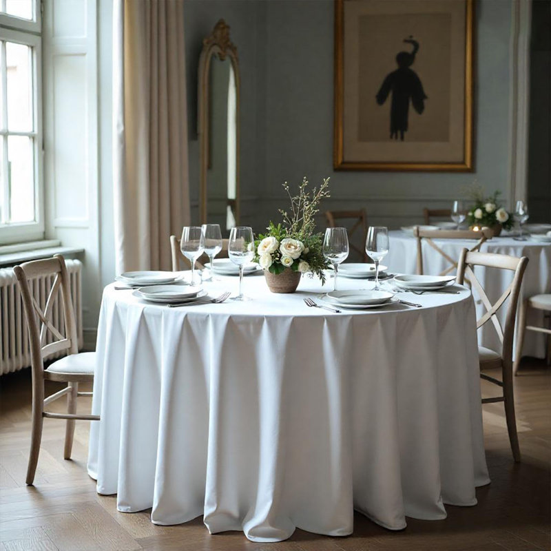 100% Egyptian Cotton Hotel Quality Table Cloth round, 120cm Round
