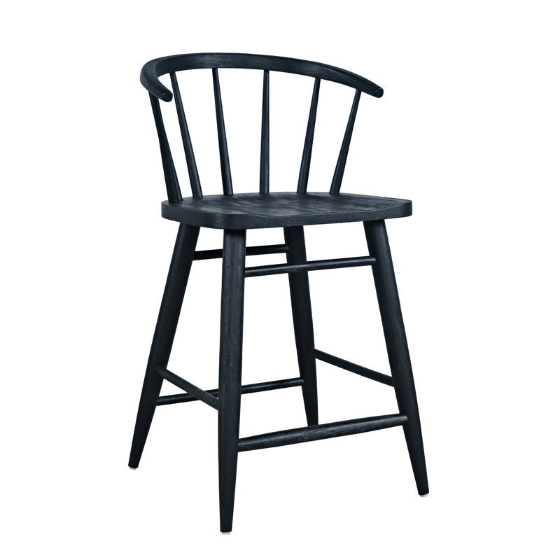 Cambree Modern Pedestal 5 Piece Counter Height Dining Set - Table With Stools, Natural, Black