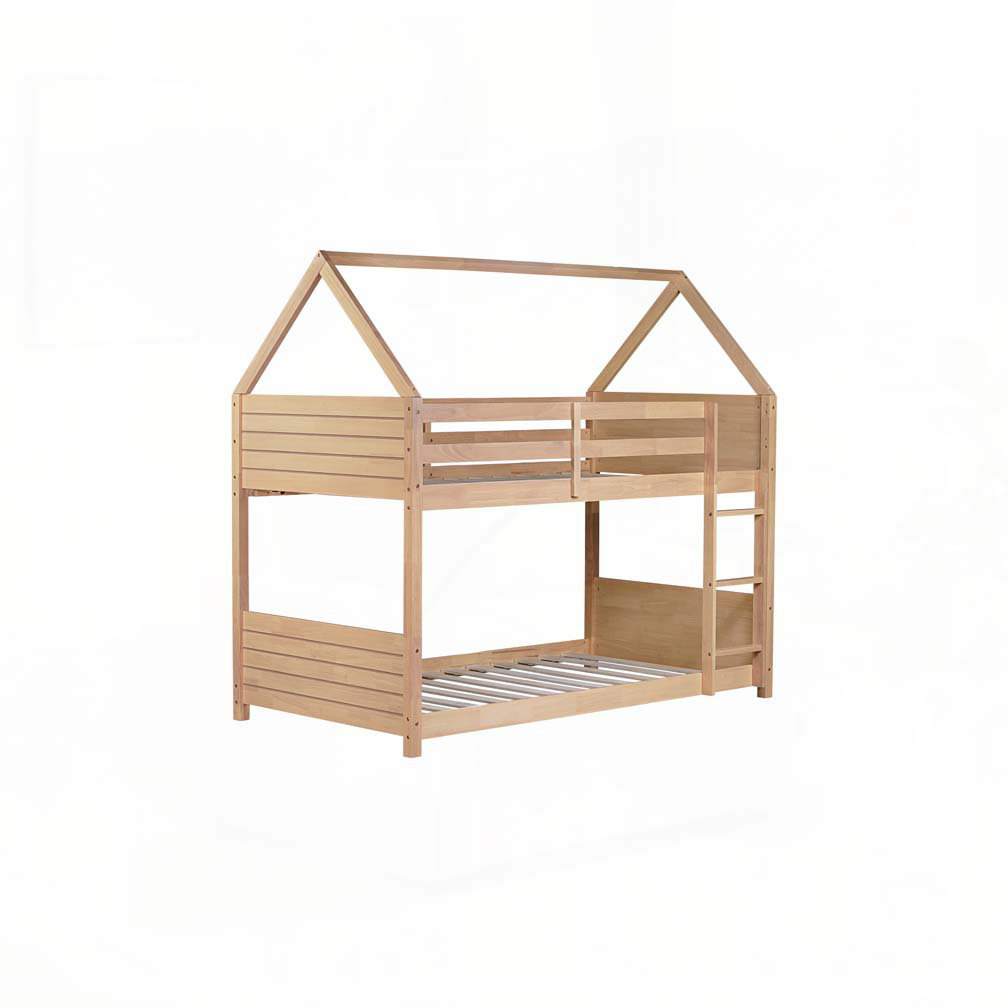 Harper Orchard Twin Over Twin House Floor Bunk Bed with Headboards ...