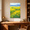 «Plants & Flowers Yellow Flowers Field Mountain Sky Landscape», reproduction d'art