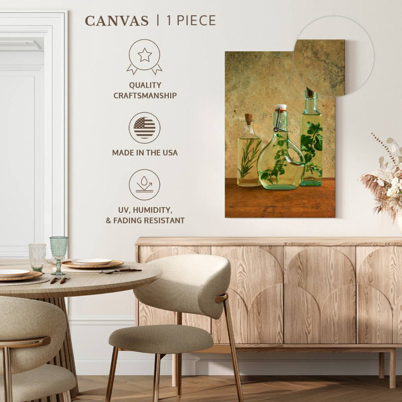 Huile d'olive aux herbes, H 51 po x l 34 po