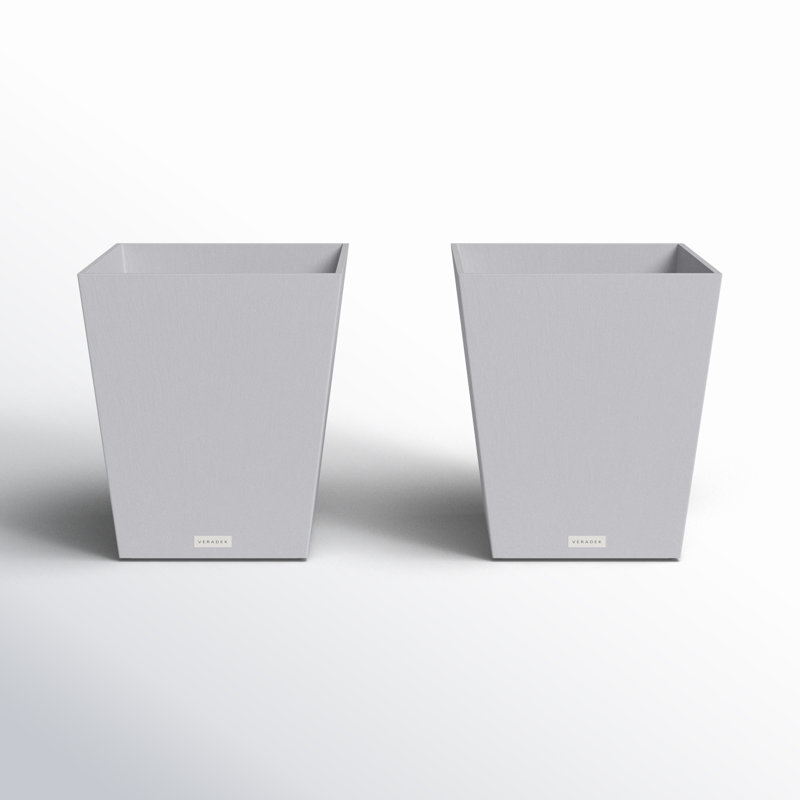 Pure Series Nobleton Planter, 2, Charcoal Gray, 18" H x 16" W x 16" D
