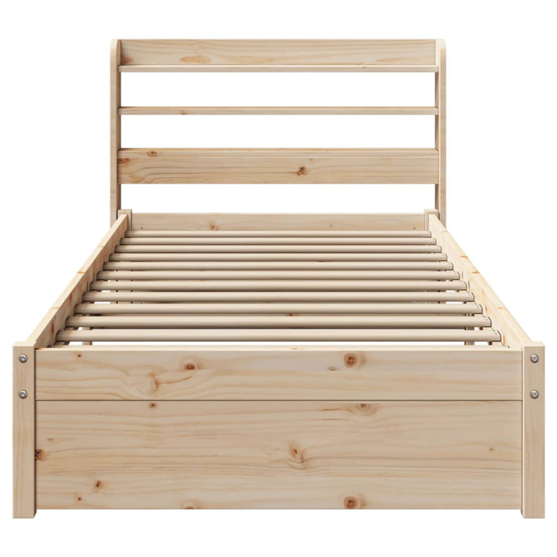 Bed Frame With Headboard Without Mattress, Small Single (2'6), Brown