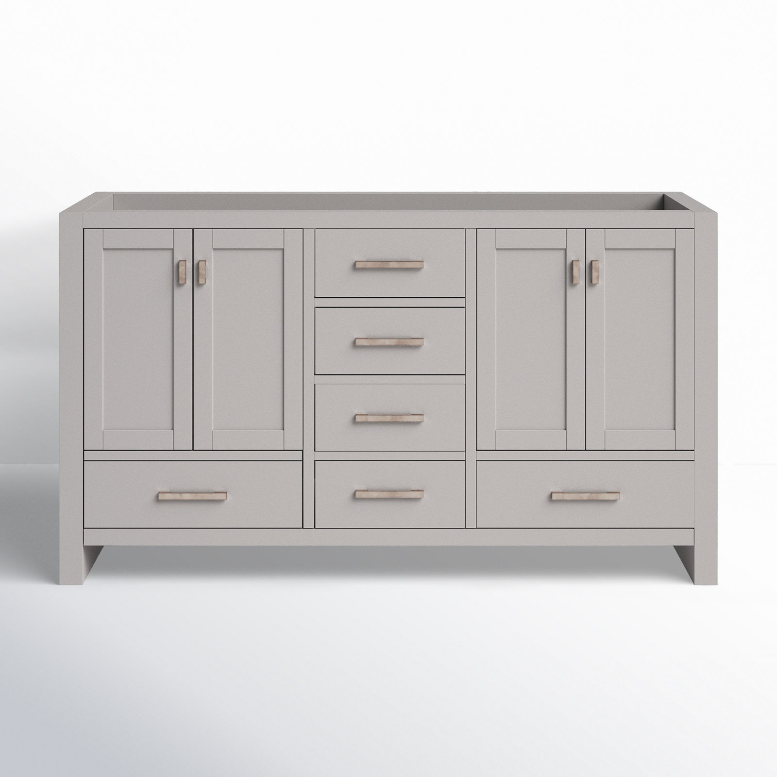 Souther 60'' Double Bathroom Vanity Base, Chilled Gray
