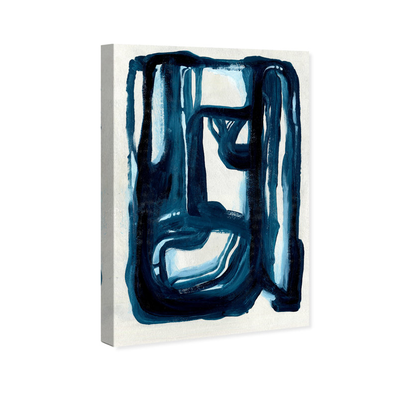«Abstract One», neutre, bleu, moderne, blanc, impression sur toile, H 30 po x l 20 po x P 0,8 po