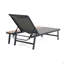 Chaise longue Waterloo avec table d'appoint en bois attachée, ensemble de 2