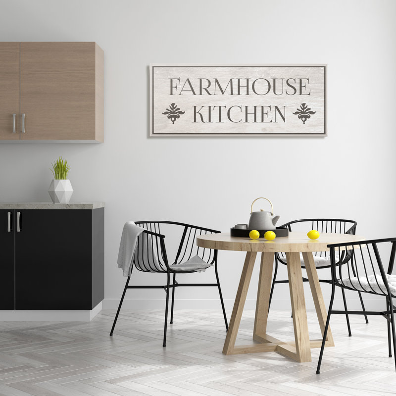 «Farmhouse Kitchen Typographie», art textuel sur toile, H 20 po x l 48 po