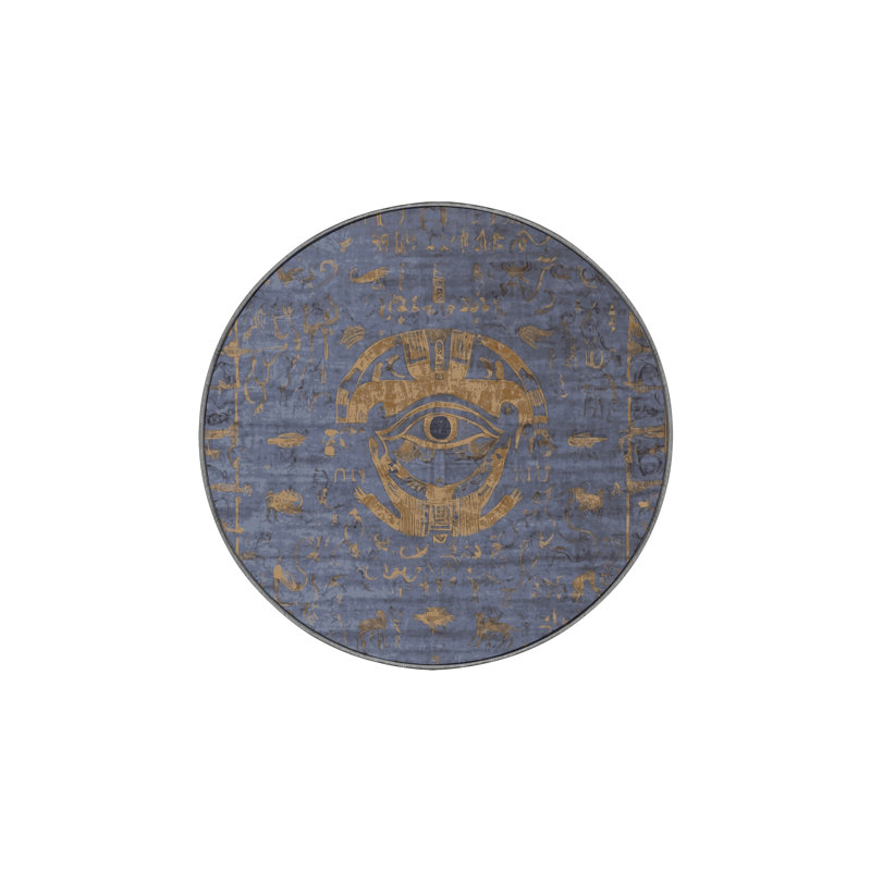 Machine Washable Gray Area Rug, Round 8'