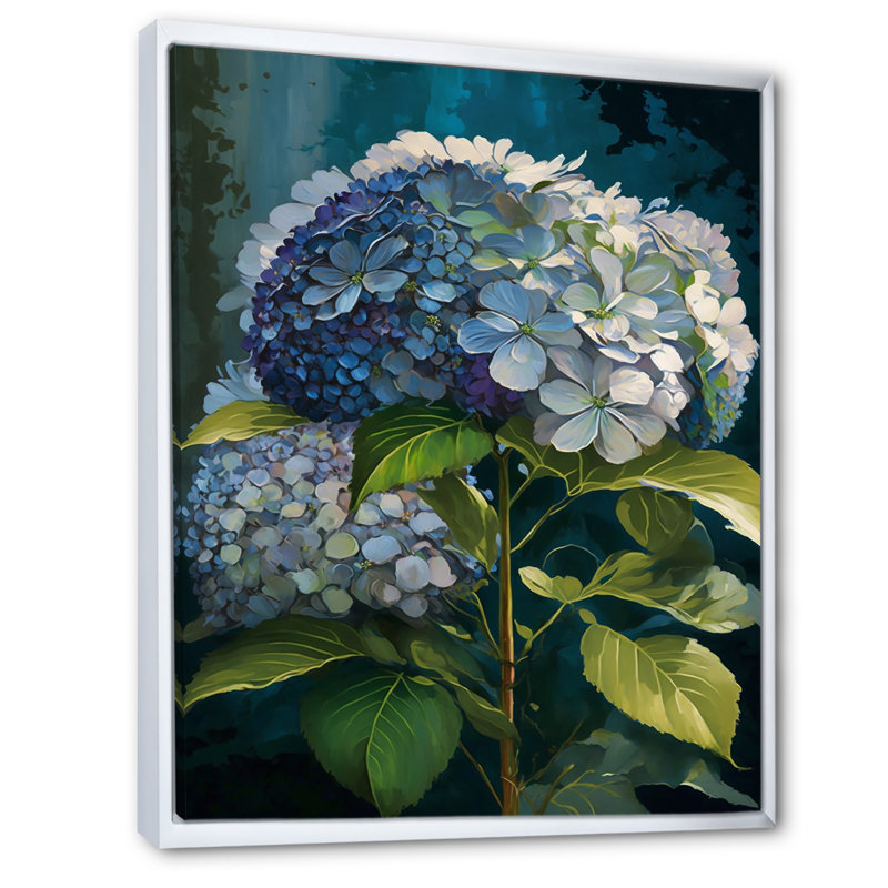 Hydrangea Bouquet Retro Illustration, reproduction d'art encadrée sur toile, H 40 po x l 30 po x P 1,5 po