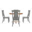 Ensemble de salle à manger 5 pièces à plateau rond en bois de chêne massif 45 po avec chaises-1469963173-1469963179
