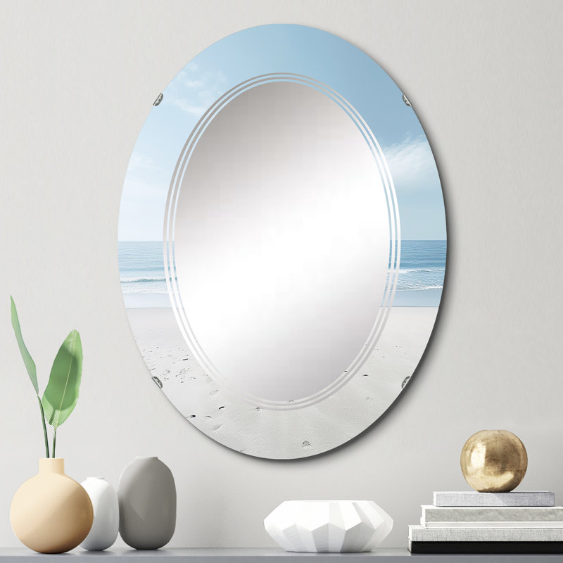 Durdham - Miroir mural nautique et de plage ovale, 30 po x 20 po