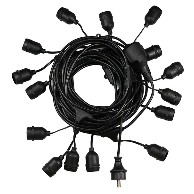 Ener J Outdoor LED Festoon String Lights 48ft 15 Bulbs Warm White IP65