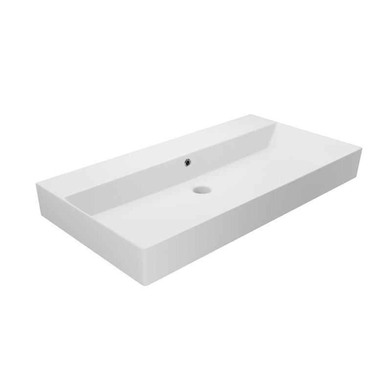 Energy 33.5'' L Bathroom Sink, Matte White, No Faucet Hole