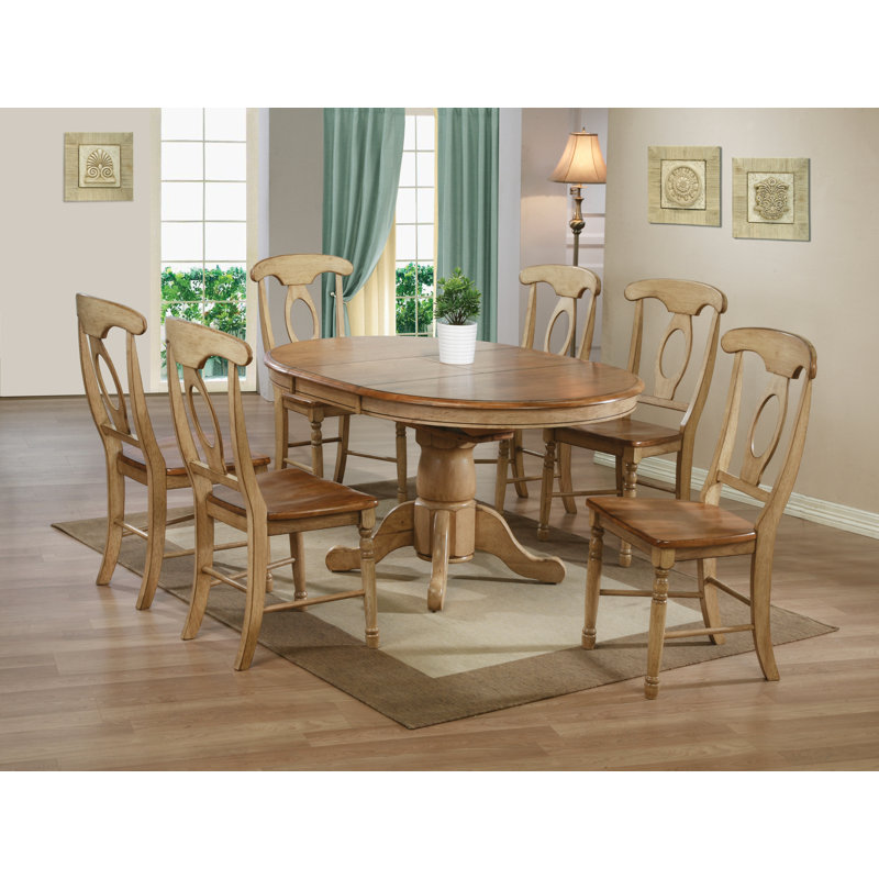 Orviston Extendable Solid Wood Dining Table, Almond/Wheat