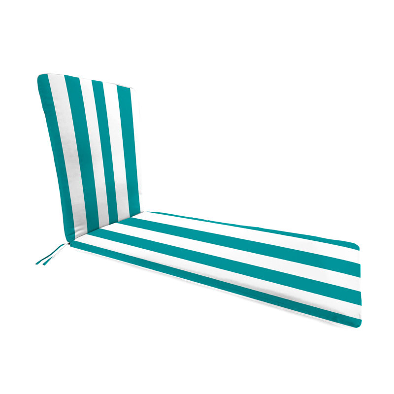 74" x 22" Outdoor Chaise Lounge Cushion with Ties and Loop, Awning Turquoise
