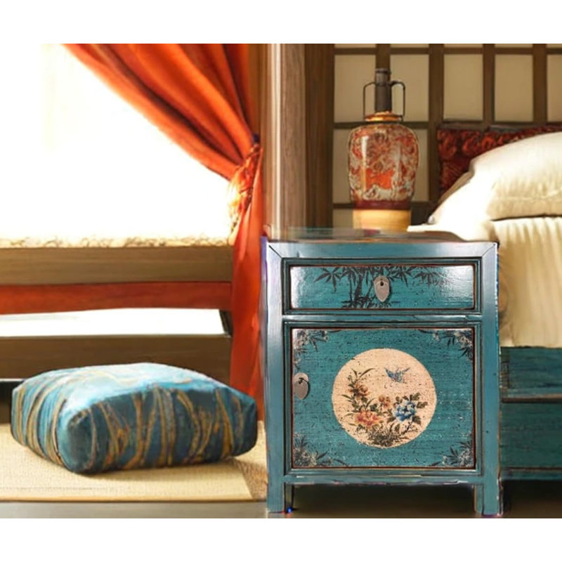 Alphonzo 45cm W Solid Wood Bedside Table