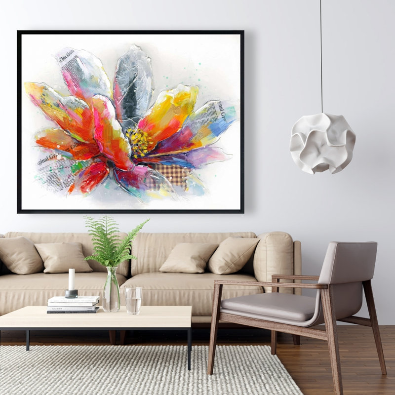 " Abstract Flower With Texture ", 36" H x 48" W