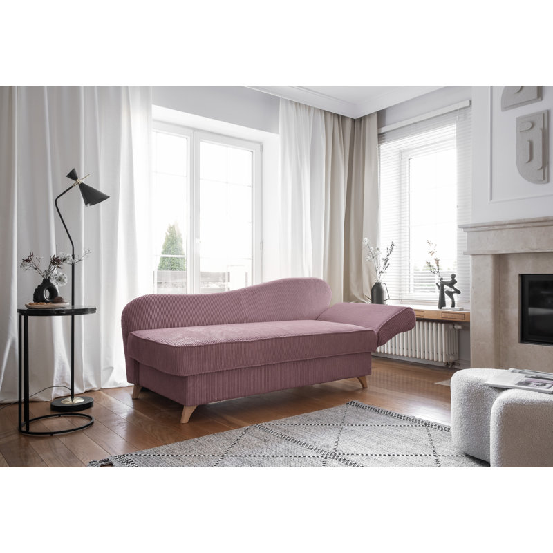Chic Charlotte Storage Chaise Longue, Dusty Pink, Right facing