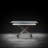 Fenster Extendable Glass Top Metal Base Dining Table