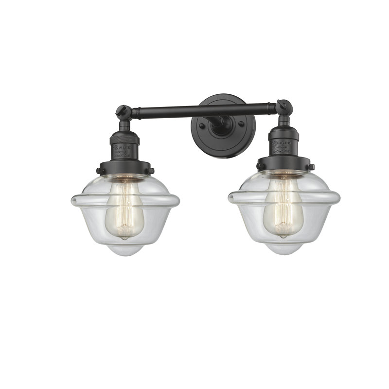 Gebhart 2 - Light Dimmable Vanity Light, 6 Watt Vinage LED Bulb, Clear, Oil Rubbed Bronze