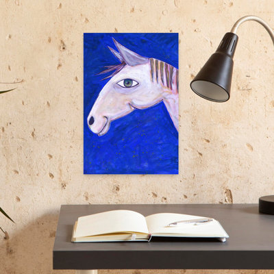 Art mural cheval fantaisiste blanc fantaisiste