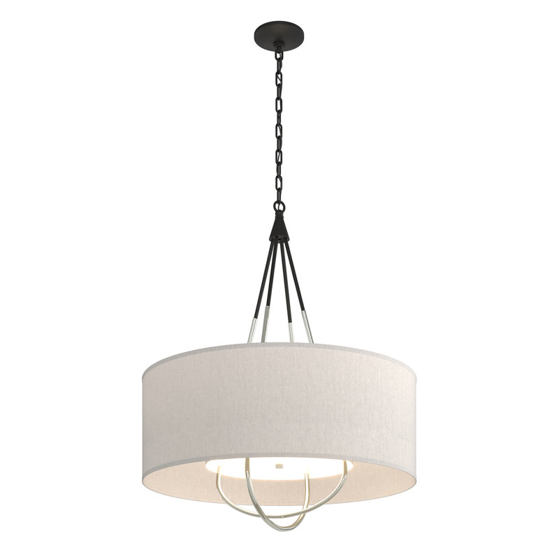 Loop 4 - Light Chandelier, Sterling, Black, Flax