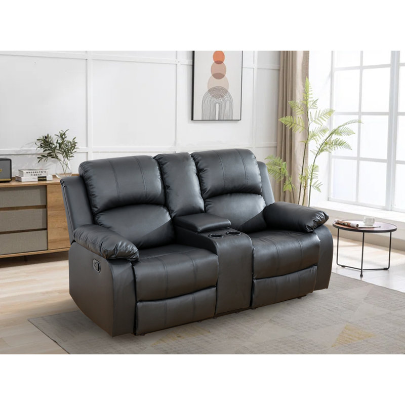 Larain Recliner, Black Cotton Blend