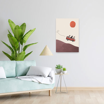 Art contemporain, paysage abstrait avec chien