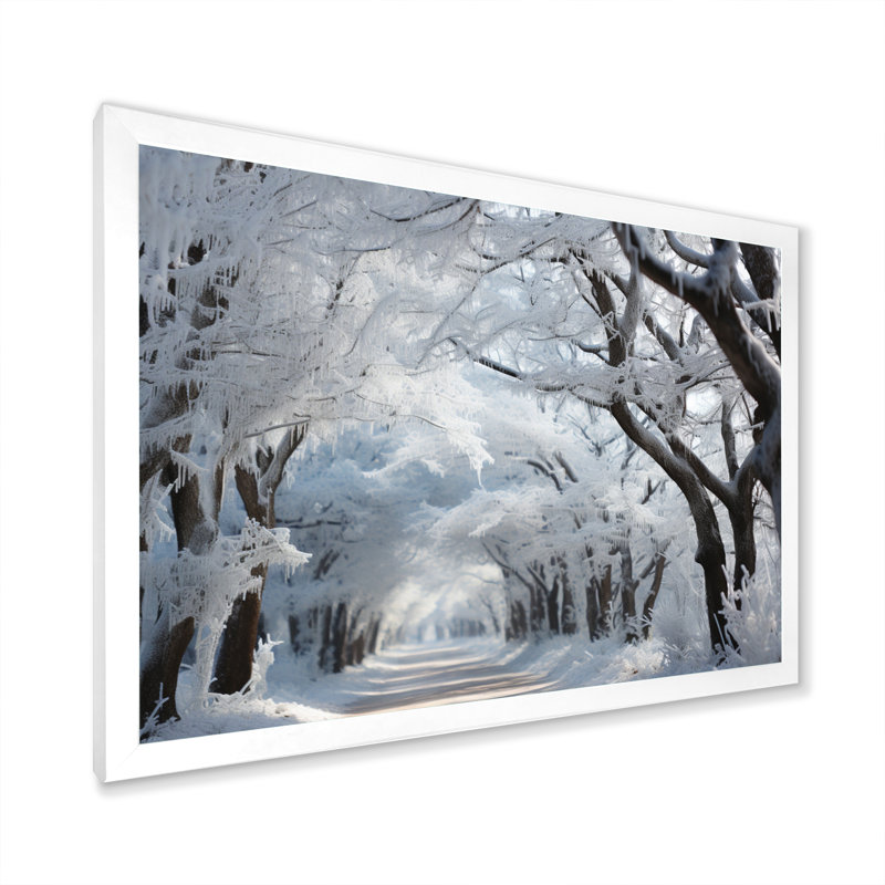Winter Frosty Forest I, reproduction d'art sur toile, H 30 po x l 40 po x P 1,5 po, Cadre simple blanc