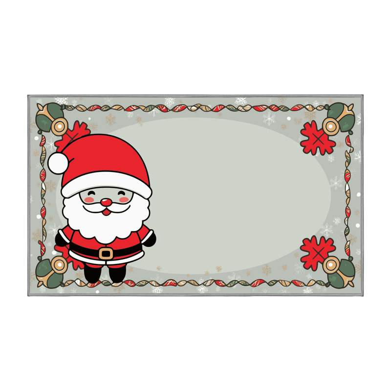 Tapis de vacances d'hiver de Noël lavable The Holiday Aisle®, Rectangulaire 3 pi x 5 pi
