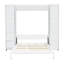 Grand lit, couleur blanche, fabrication avec une limite de poids élevée, portes de rangement latérales pour lit d'invité, système hydraulique facile à plier, petite pièce idéale