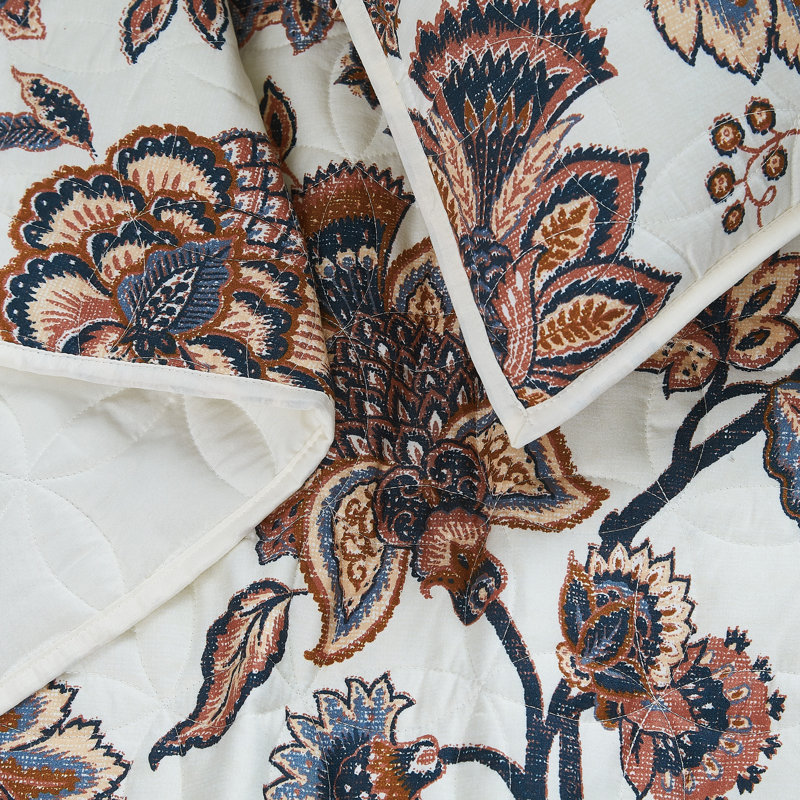Cannon Avery Floral Quilt Set, King Quilt + 2 King Shams