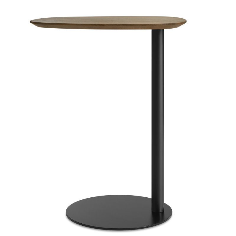 Swole Solid Wood End Table, Walnut/Black, 25" H x 20" W x 15" D