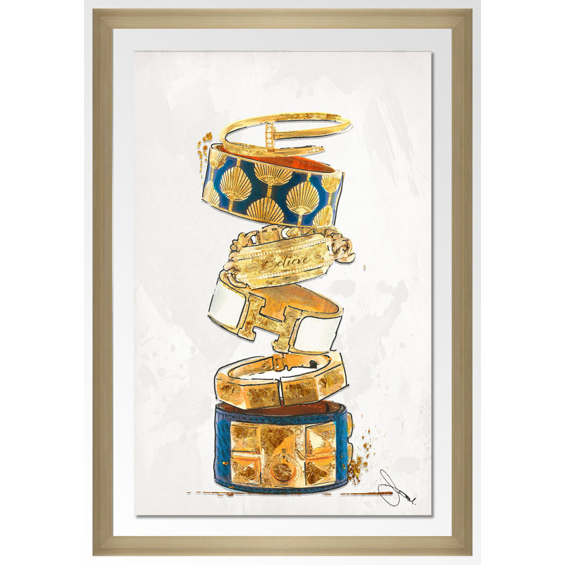 « pure gold », impression sur toile, H 27,5 po x l 21,5 po x P 0,75 po, Encadrement champagne