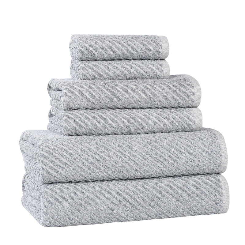 Ensemble de serviettes 6 pièces Amelia, Bleu denim