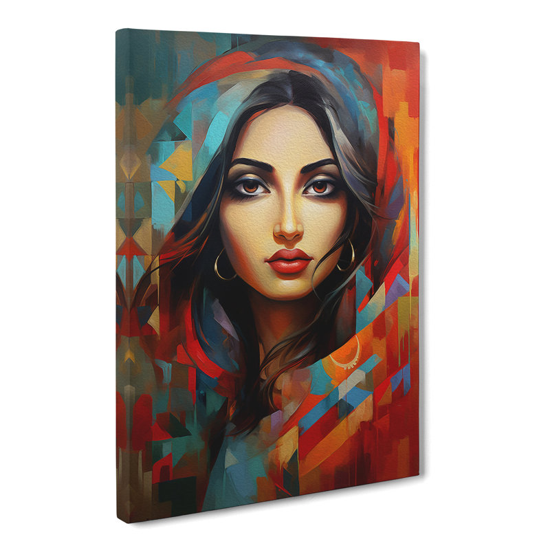Indian Woman Expressionism - Print on Canvas, 60cm H x 40cm W x 3cm D
