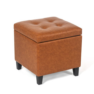 Foot Stool, Footrest Small Ottoman Stool, Elevated with Rolling Wheels-  Wooden Walnut Storage Drawer and Magazine Rack- Tapestry Top with Storage 