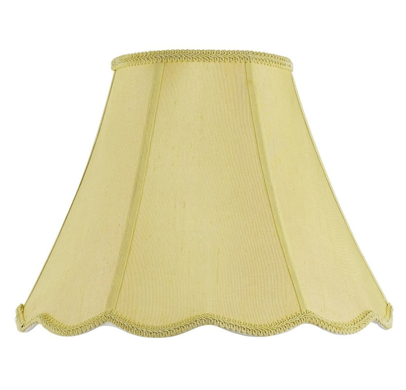 Abat-jour cloche festonnée verticale en champagne - H 12,75 po, Champagne