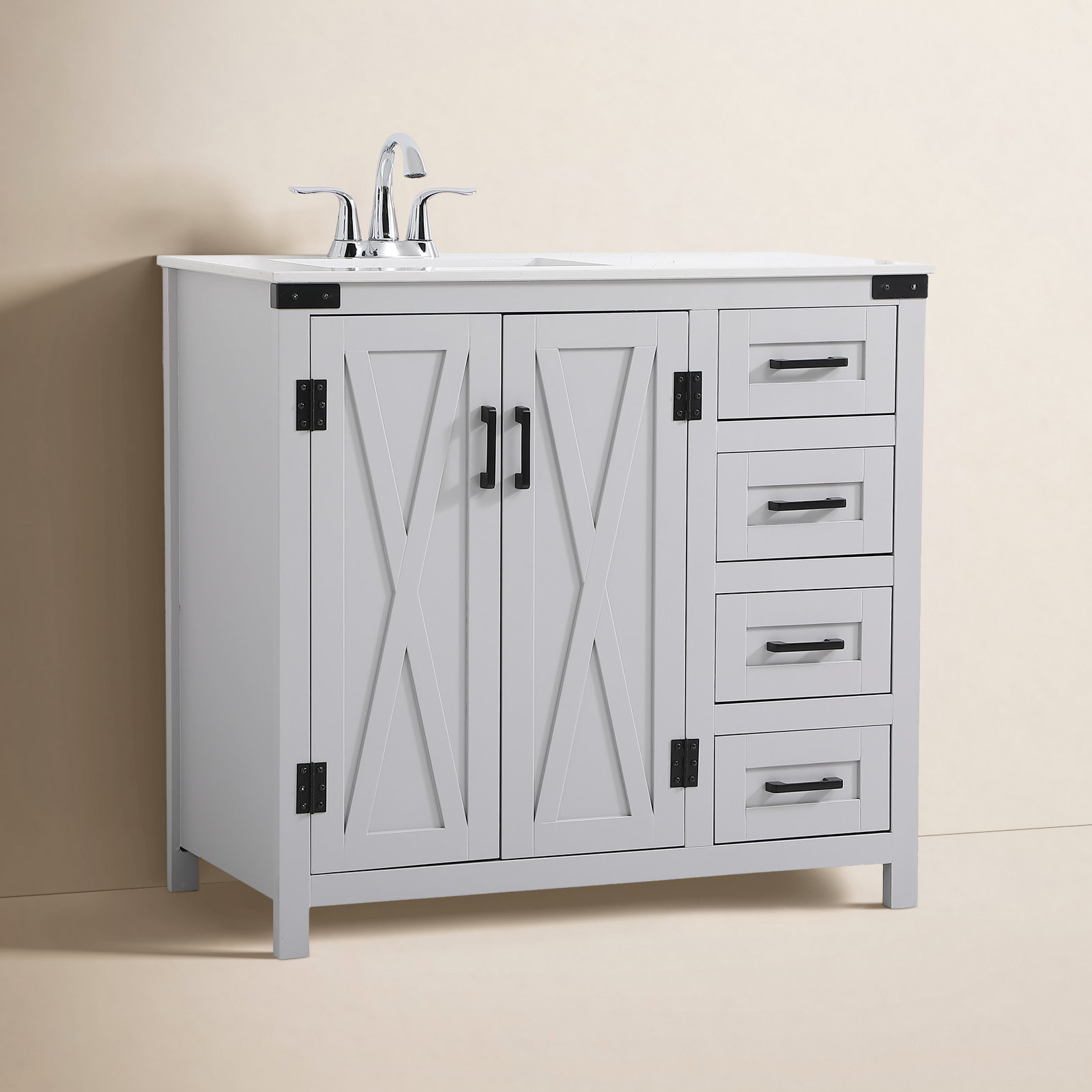 Slayton 36'' Single Bathroom Vanity, Gray