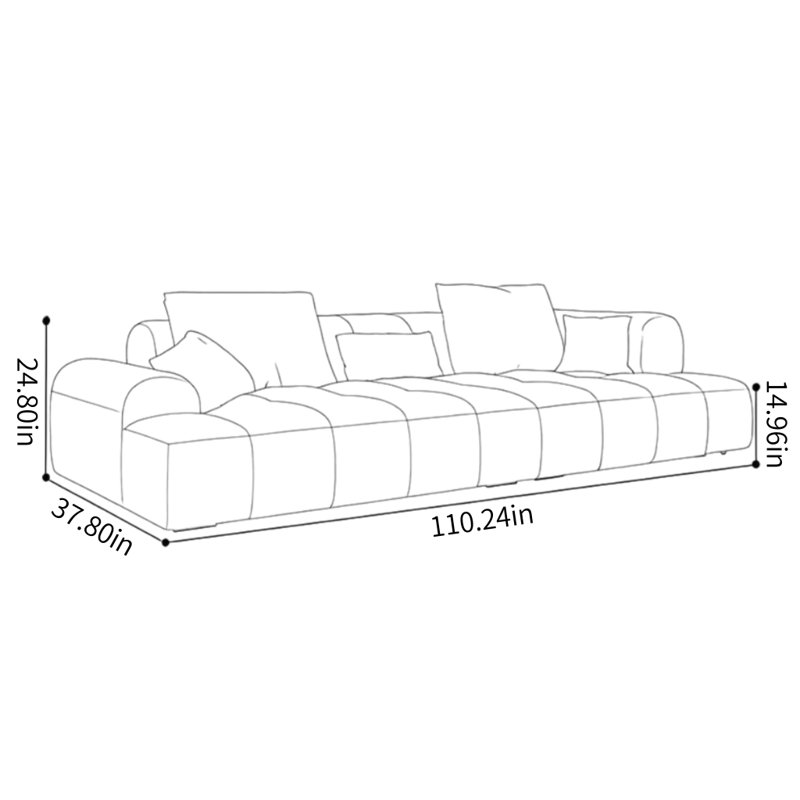 Canapé français simple de style crème, Orange / blanc cassé, 4