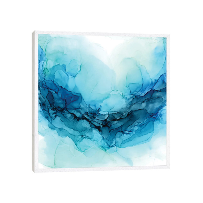 Ocean Paddle by Elizabeth Karlson - Floater Frame Painting on Canvas, 45.72 cm H x 45.72 cm W, White Framed