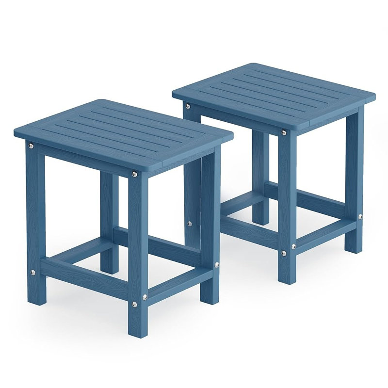 Ensemble de 2 tables de bout à double couche de 16 po Adirondack résistantes aux intempéries et table de bout intérieure pour l'extérieur