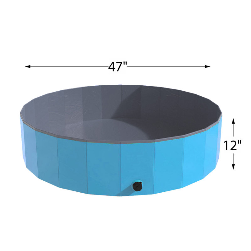 Piscine pliante portable pour chien avec sac de transport Petmaker, H 12 po x l 47 po x P 47 po, Bleu