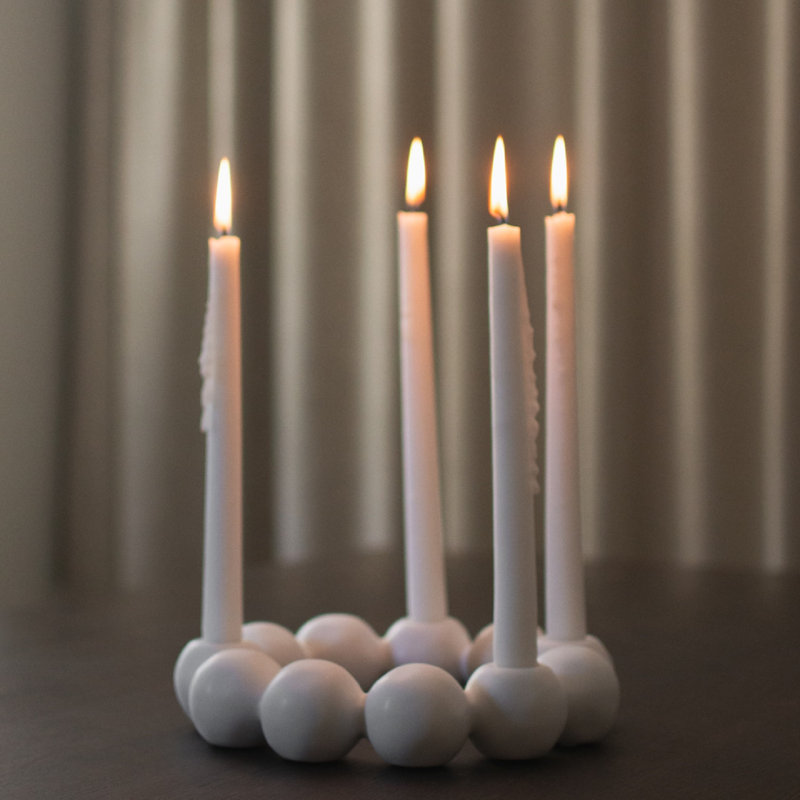Bright Candle Holder, White