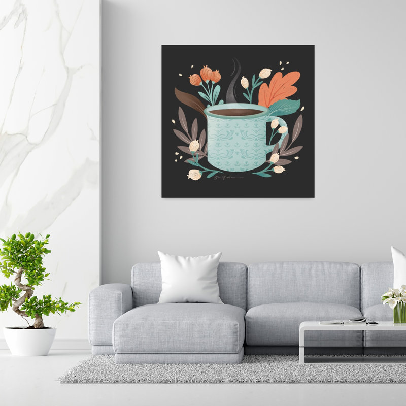 Mélange moderne V avec art bleu-brun, H 48 po x l 48 po