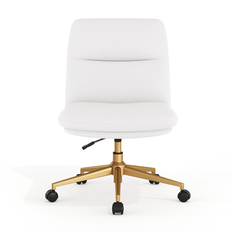 Chaise de bureau Chloe, Doré, Blanc